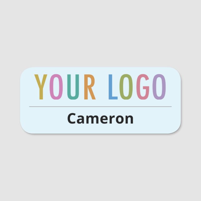 Pino azul claro do Nome de etiqueta com cantos arr (Frente)