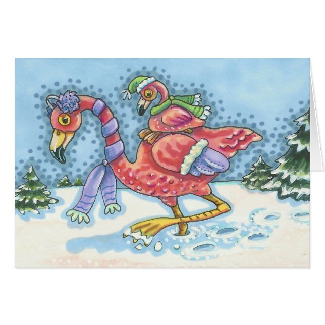PINO DE NEVE PROFUNDO FLAMINGO, PLACA DE CARTÕES D (Frente horizontal)