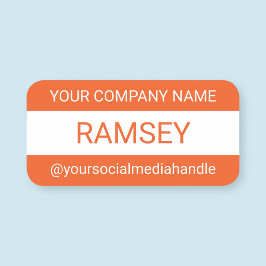 Pino do Nome de etiqueta da empresa laranja ou arr