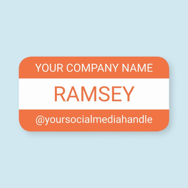 Pino do Nome de etiqueta da empresa laranja ou arr (MISOOK Large Rounded Orange Name Tag)