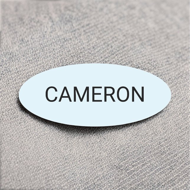 Pino do Nome de etiqueta Oval Azul Claro ou Magnét (MISOOK Light Blue Oval Name Tag)