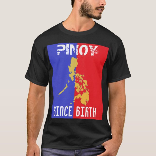 Pinoy desde o t-shirt escuro básico do nascimento (Frente)