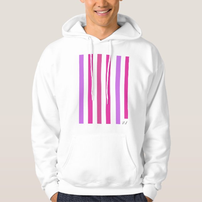 Pinstripe Unisex Pullover Hoodie Rosa (Frente)