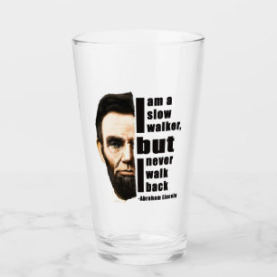 Pint Abraham lincoln cita copo de vidro
