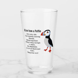 Pint Conselhos de um copo de Bebendo Puffin