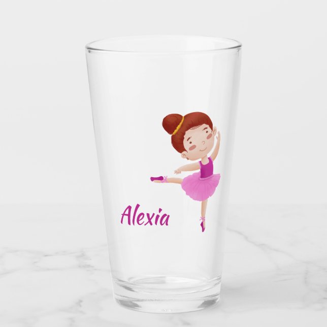 Pint Copo de Ballet Personalizável com Nome - Fofo  (Frente)