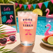 Copo de Bebida Flamingo Vibrações de Festa de Pisc