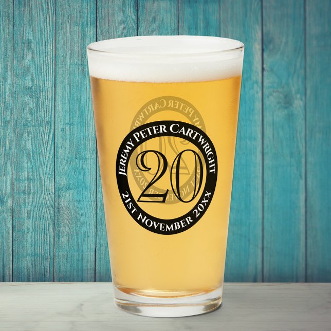 Pint Copo de Celebração de Aniversário de 20 anos (Criador carregado)