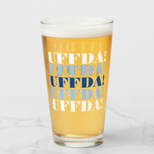 Pint Copo de Cerveja Azul e Branco Uffda