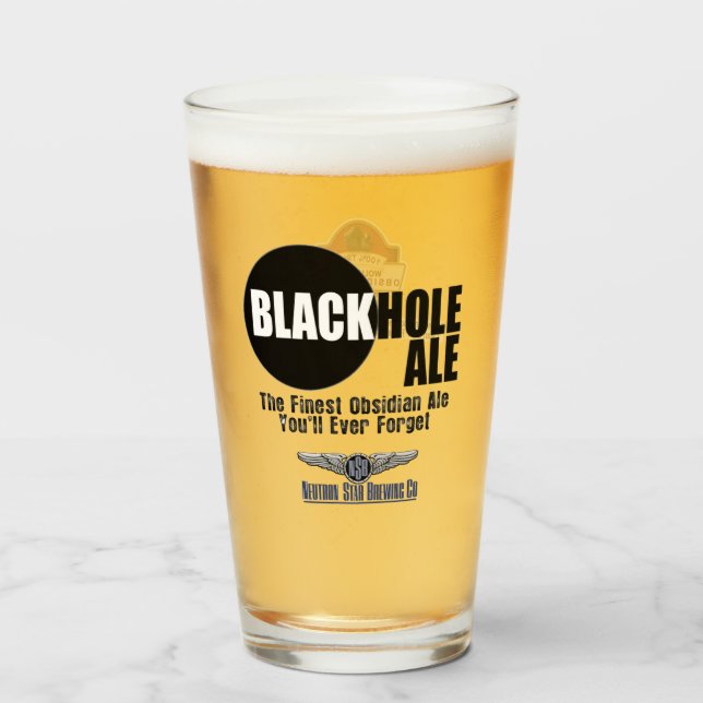 Pint Copo de Cerveja Blackhole Ale (Traseira (Preenchido))