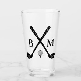 Pint Copo de Cerveja de Golfe com Inicial de Monograma 