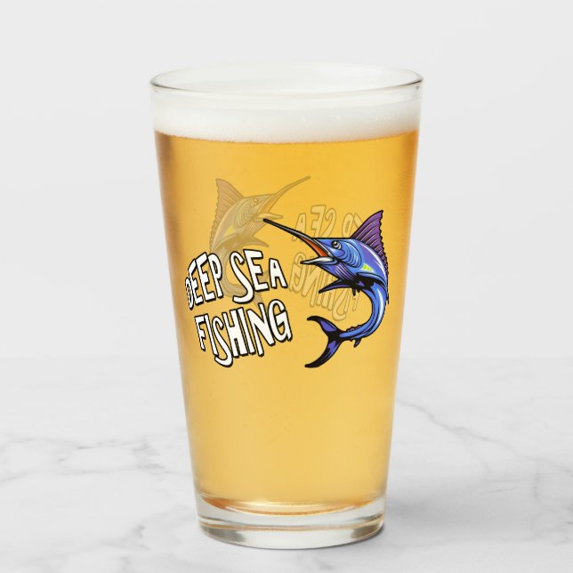Pint Copo de cerveja de litro de pesca marítima (Frente (Preenchido))