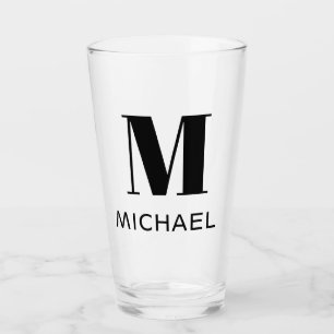 Pint Copo de Cerveja Personalizado Nome Monograma Simpl