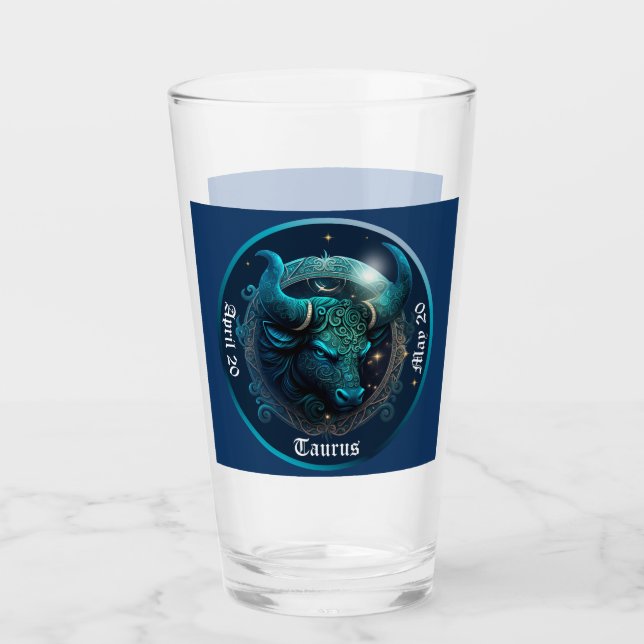 Pint Copo de Cerveja Personalizável Zodiac Taurus (Frente)