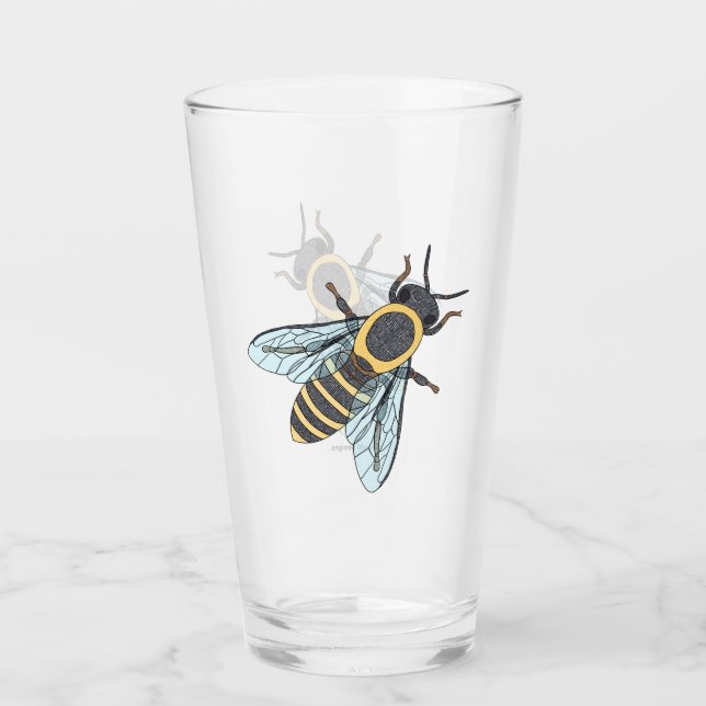 Pint Copo de Vidro - Abelha (Frente)