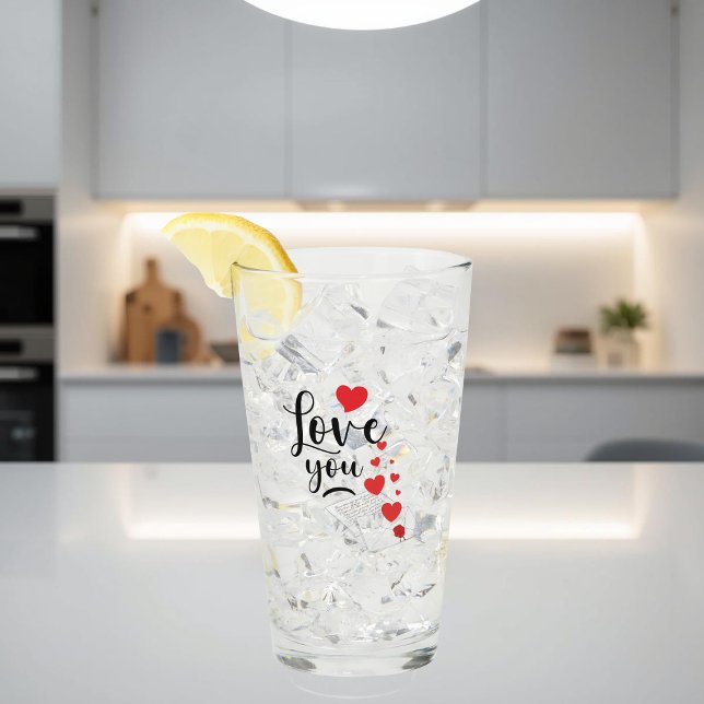 Pint Copo de Vidro Amor Você (Criador carregado)