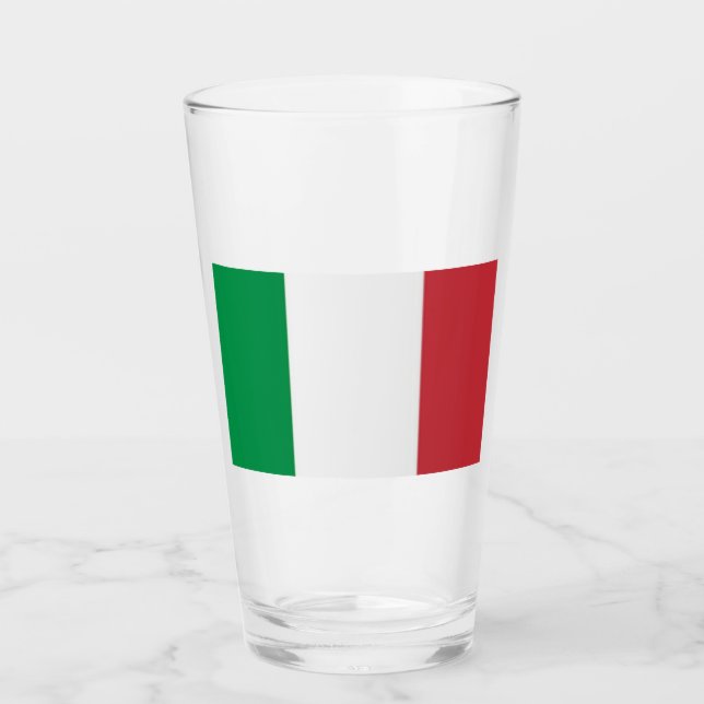 Pint Copo de Vidro Bandeira da Itália 16 onças (Frente)