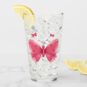 Pint copo de vidro borboleta