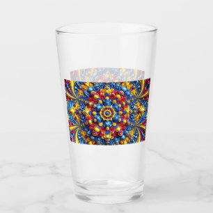 Pint Copo de vidro com Cores Romenas