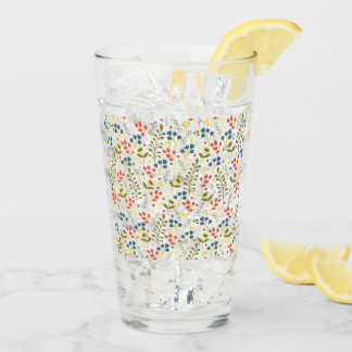 Pint Copo de vidro com flor sem costura