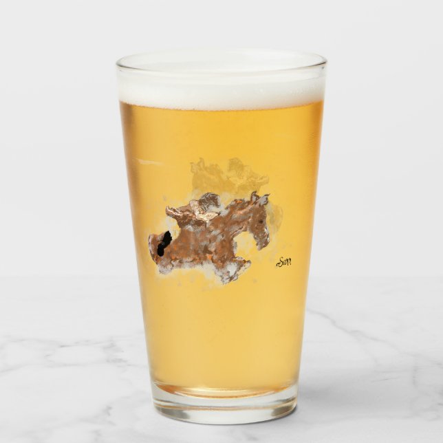 Pint Copo de Vidro: Corrida Está Ligada (Frente (Preenchido))