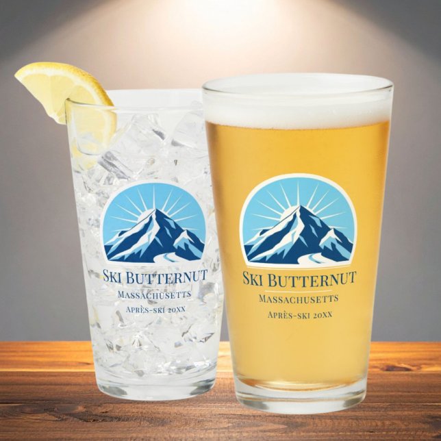 Pint Copo de vidro da estação de esqui Ski Butternut Ba (Criador carregado)