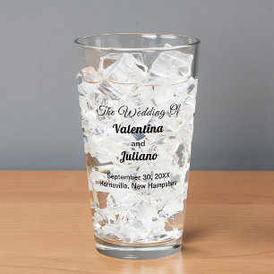 Pint Copo de Vidro de Estilo Tipográfico para Casamento