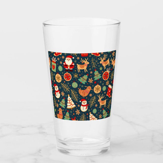 Pint copo de vidro de natal (Editar) (Frente)