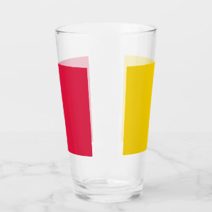 Pint Copo de vidro de pinça Dourada e Crimson de 16 oz