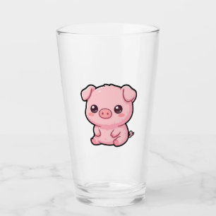 Pint Copo de Vidro de Porquinho Bebê Fofo