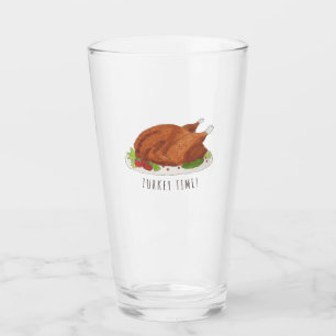 Pint Copo de Vidro Divertido para o Dia de Ação de Graç