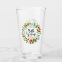 Copo de Vidro-Floral Primavera Bebidas