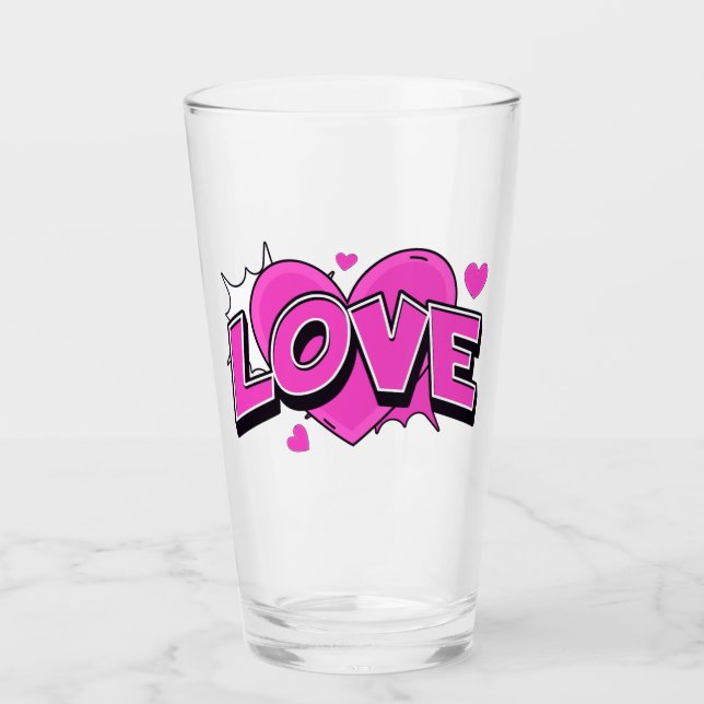 Pint Copo de Vidro LOVE (Frente)
