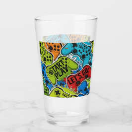 Pint Copo de Vidro Padrão Gamer