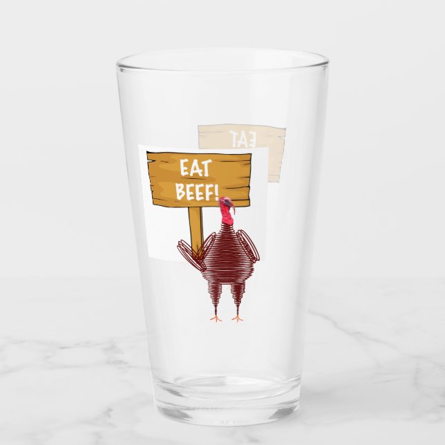 Pint Copo de Vidro para Carne (Frente)