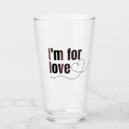 Pint Copo de vidro para o amor. Bela inscrição