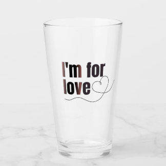 Pint Copo de vidro para o amor. Bela inscrição