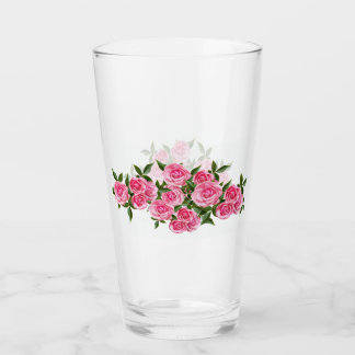 Pint Copo de vidro para rosas rosa