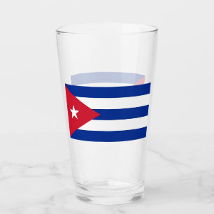 Pint Copo de vidro patriótico com a bandeira de Cuba