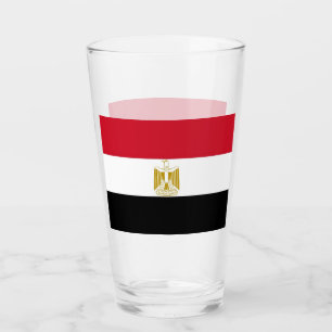 Pint Copo de vidro patriótico com a bandeira de Egipto