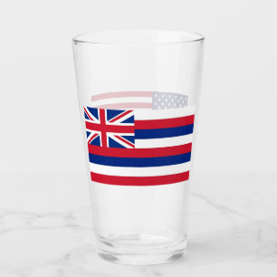 Pint Copo de vidro patriótico com a bandeira de Havaí