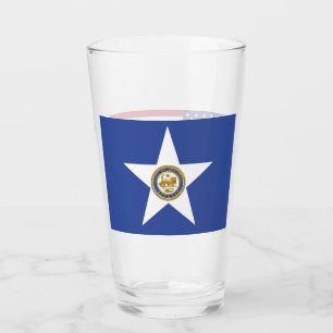 Pint Copo de vidro patriótico com a bandeira de Housto