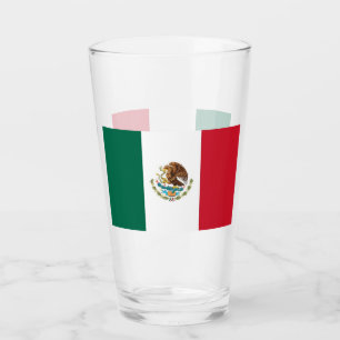 Pint Copo de vidro patriótico com a bandeira de Méxic