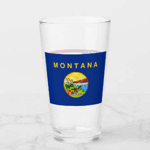 Pint Copo de vidro patriótico com a bandeira de Montan