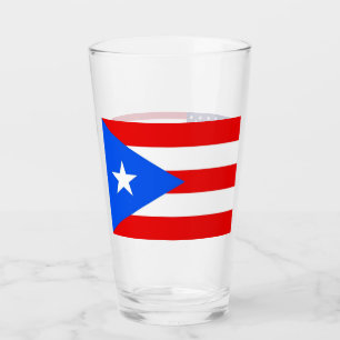 Pint Copo de vidro patriótico com a bandeira de Puerto