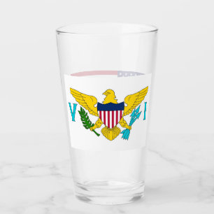 Pint Copo de vidro patriótico com a bandeira de Virgin