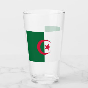 Pint Copo de vidro Patriótico com bandeira da Argélia