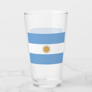 Pint Copo de vidro Patriótico com bandeira da Argentin