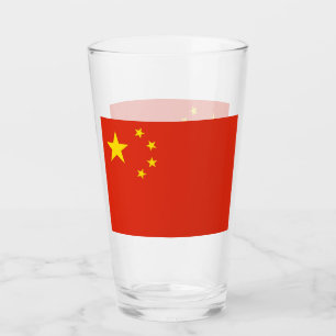 Pint Copo de vidro Patriótico com bandeira da China