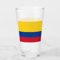 Copo de vidro Patriótico com bandeira da Colômbia